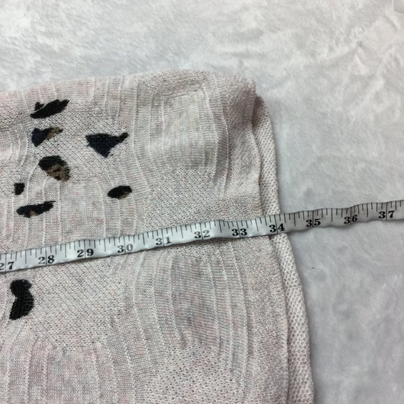 Nic + Zoe Long Cardigan Sweater 1X/2X Women Plus Gray Animal Print Linen Blend - Picture 8 of 14